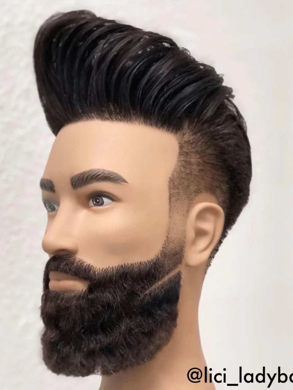 Pivot Point Ian 100% Human Hair Mannequin Styling Head Dark Brown Color Hair NEW